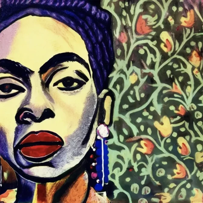 Nina Simone in the style of Frida Kahlo     13